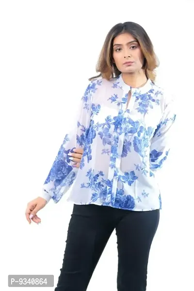 Classic Georgette Printed Shirt for Womens-thumb0