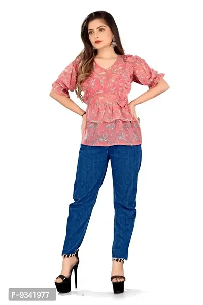 Classic Georgette Printed Tops for Womens-thumb2