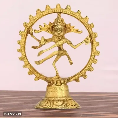 ARTVARKO Brass Metal Natraj Dancing God Shiva Idol Nataraja Dance Murti Statue for Home Office Decor Mandir Temple Gold 5 Inch D?cor Gift