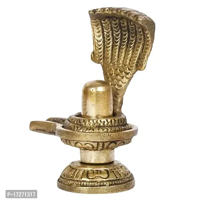 ARTVARKO Brass Shivling with Snake Shiv Lingam Statue Snake Idols of Shiva for Home Temple Puja's Decorative Diwali Vastu Gifts 3 Inch.-thumb4