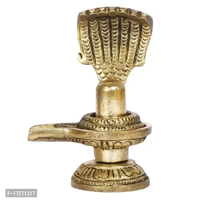 ARTVARKO Brass Shivling with Snake Shiv Lingam Statue Snake Idols of Shiva for Home Temple Puja's Decorative Diwali Vastu Gifts 3 Inch.-thumb2