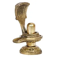 ARTVARKO Brass Shivling with Snake Shiv Lingam Statue Snake Idols of Shiva for Home Temple Puja's Decorative Diwali Vastu Gifts 3 Inch.-thumb2