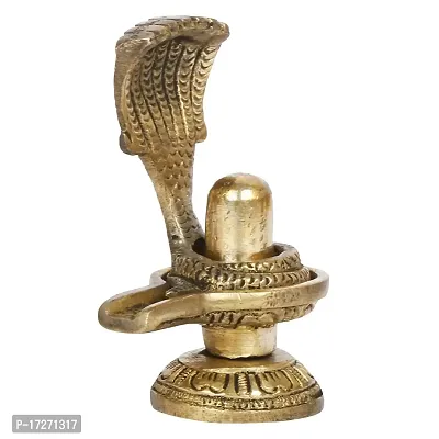 ARTVARKO Brass Shivling with Snake Shiv Lingam Statue Snake Idols of Shiva for Home Temple Puja's Decorative Diwali Vastu Gifts 3 Inch.-thumb3