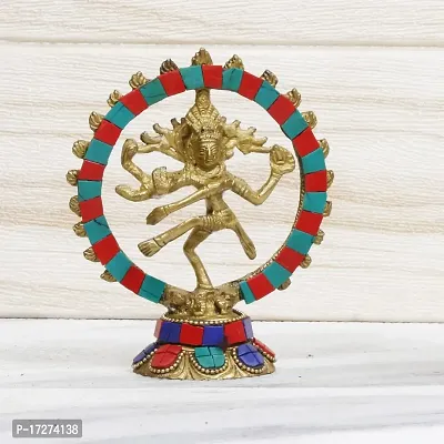 Artvarko Natraj Statue Handicraft Brass Dancing Natraja Idol Lord Shiva Dance Statue Religious Item for Pooja Room, Home D?cor and Diwali Gift Item 5 Inch