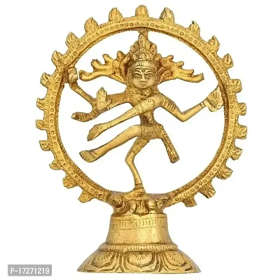 ARTVARKO Brass Metal Natraj Dancing God Shiva Idol Nataraja Dance Murti Statue for Home Office Decor Mandir Temple Gold 5 Inch D?cor Gift-thumb5