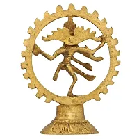 ARTVARKO Brass Metal Natraj Dancing God Shiva Idol Nataraja Dance Murti Statue for Home Office Decor Mandir Temple Gold 5 Inch D?cor Gift-thumb3