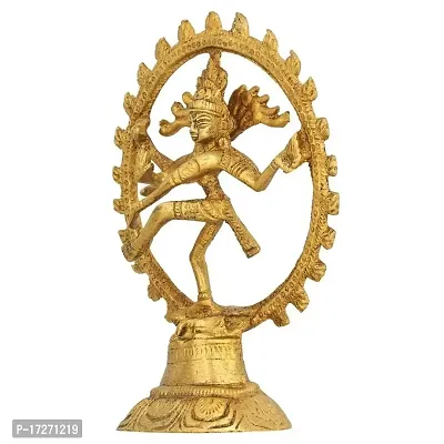 ARTVARKO Brass Metal Natraj Dancing God Shiva Idol Nataraja Dance Murti Statue for Home Office Decor Mandir Temple Gold 5 Inch D?cor Gift-thumb2