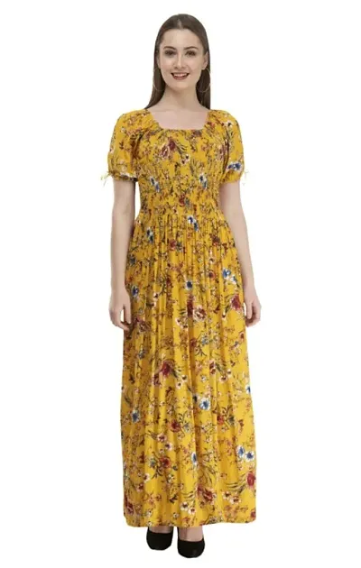 Sadatapan Printed Off Shoulder Maxi Dress for Women