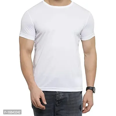 Reliable White Cotton Round Neck Tees For Men-thumb0