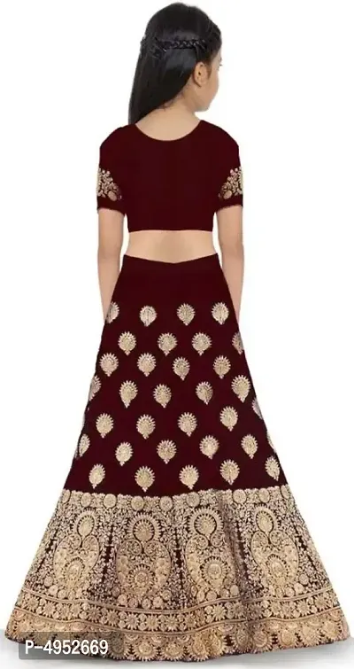 New Fashion Adda Girl's Silk Semi-stitched Lehenga Choli-thumb2