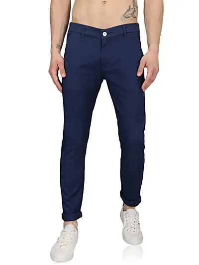 Stylish Solid Regular Trousers For Men