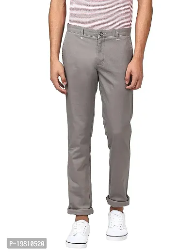 Stylish Grey Cotton Solid Trouser For Men-thumb0