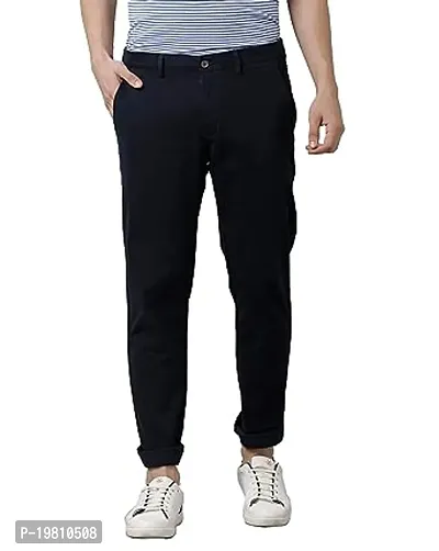 Stylish Black Polycotton Solid Trouser For Men-thumb0