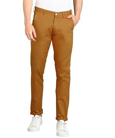 Stylish Solid Regular Trousers For Men