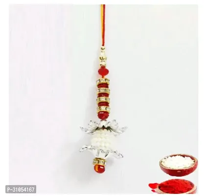 Designer rakhi for raksha bandhan made with the best material with tikka chawal pack of 1-thumb0