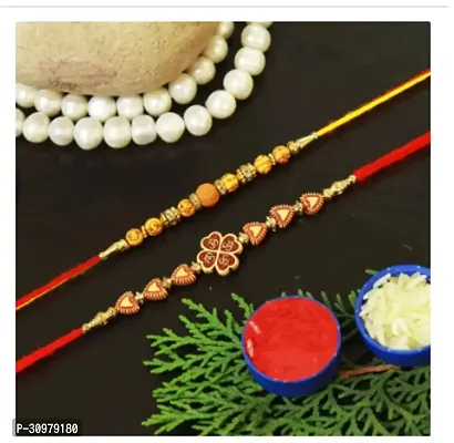 Designer rakhi for raksha bandhan made with the best material with tikka chawal pack of 2