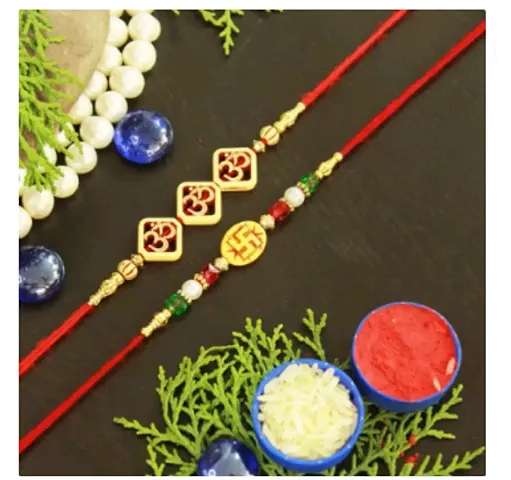 Designer rakhi for raksha bandhan made with the best material with tikka chawal pack of 2