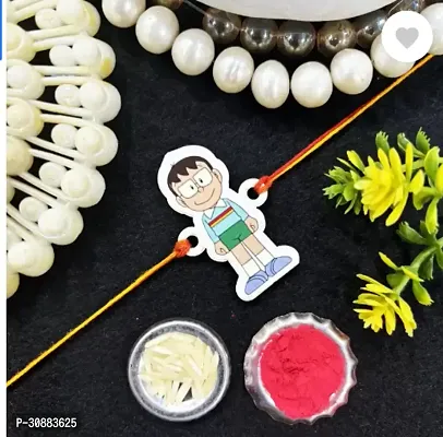 Designer Rakhi Greeting Card Chawal Roli Pack With Tikka Chawal Pack With 1 Rakhi-thumb0