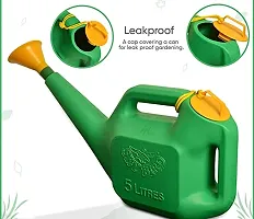DGK 5 Litre Plastic Green Watering Can for Plants/Garden/Farm with Brass Nozal 5 LTRS-thumb1