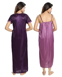 Purple Satin Solid  Robe-thumb3