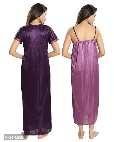 Purple Satin Solid  Robe-thumb4