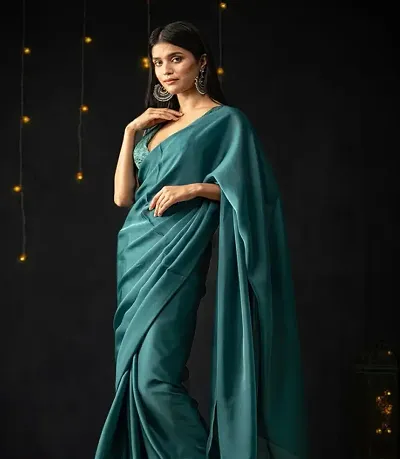 Elegant Lycra Saree without Blouse piece 