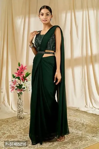 Beautiful Lycra Blend Saree Without Blouse-thumb0