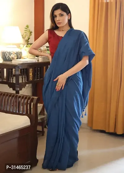 Beautiful Lycra Blend Saree Without Blouse-thumb0