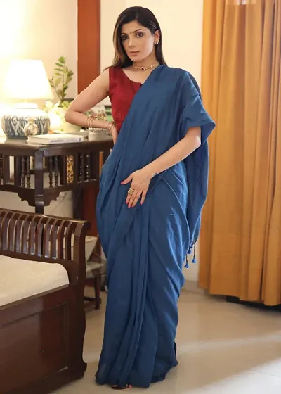 Must Have Cotton Blend Saree with Blouse piece 