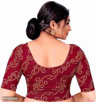 Stylish Maroon Cotton Blend Stitched Blouses For Women-thumb3