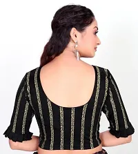 Stylish Black Cotton Blend Stitched Blouses For Women-thumb1