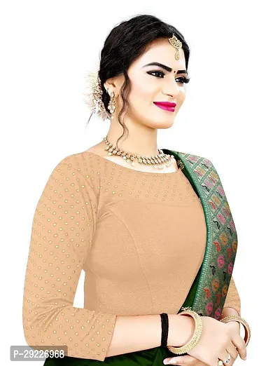 Stylish Beige Cotton Blend Stitched Blouses For Women-thumb3