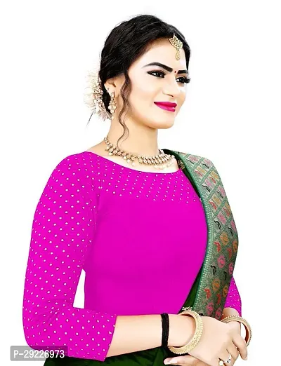 Stylish Pink Cotton Blend Stitched Blouses For Women-thumb2