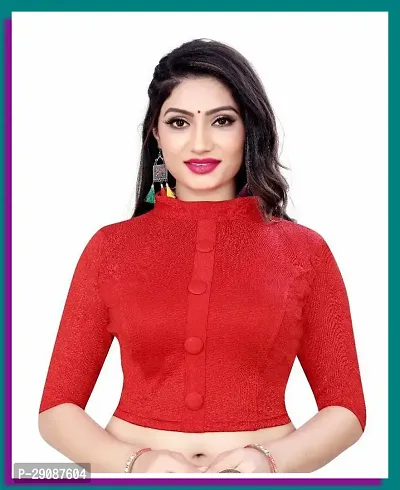 Reliable Red Cotton Blend Stitched Blouses For Women-thumb0