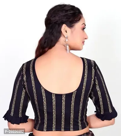 Stylish Black Cotton Blend Stitched Blouses For Women-thumb3