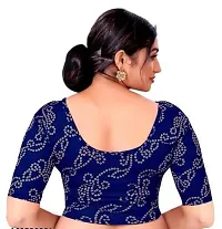 Stylish Navy Blue Cotton Blend Stitched Blouses For Women-thumb1