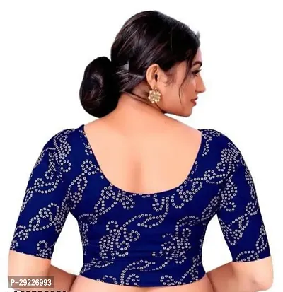 Stylish Navy Blue Cotton Blend Stitched Blouses For Women-thumb2