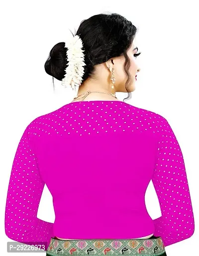 Stylish Pink Cotton Blend Stitched Blouses For Women-thumb3