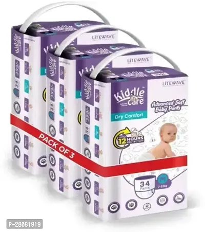 Advanced Soft Baby Diaper Pants-34 Pieces Each, Pack Of 3-thumb0