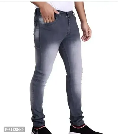 Stylish Grey Denim Dyed Jeans For Men-thumb3