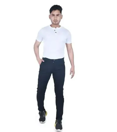 Stylish Lycra Mid-Rise Trouser For Men