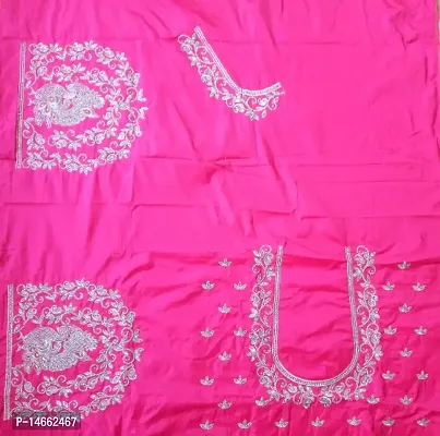 Traditional Aku Pattu Pink Unstiched Work Blouse(1Mtr)-thumb0