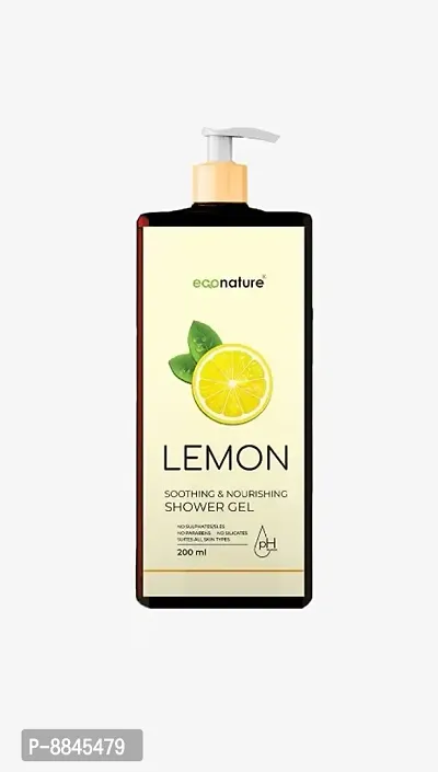 ECONATURE Body Wash Shower gel | Lemon Liquid Soap For Body Wash | Body Wash Shower gel For Moisturizing Skin 200ml
