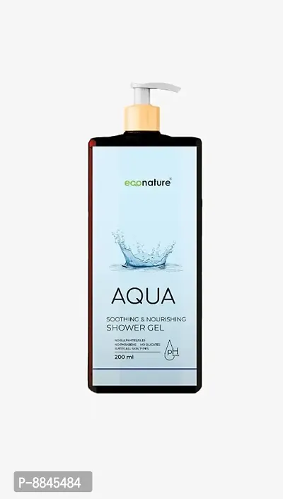 ECONATURE Body wash, Aqua Body wash Fragrance | Deep Cleansing Body wash |For Moisturizing Skin Body wash| Foaming Shower gel For Men  Women Only 200ml