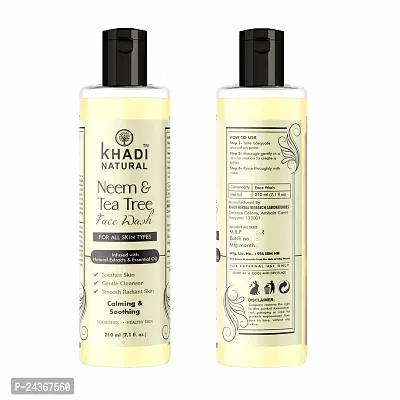 Khadi Natural Neem  Tea Tree Herbal Face Wash 210 ML - Experience Glowing Skin the Herbal Way Pack 2-thumb4