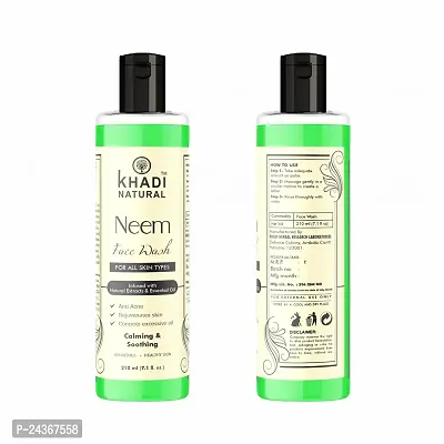 Khadi Natural Ayurvedic Neem Face Wash 210ML - Purifying and Refreshing Facial Cleanser Pack 2-thumb5