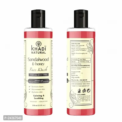 Khadi Natural Sandalwood Honey Face Wash 210ML - Nourishing and Soothing Facial Cleanser-thumb2