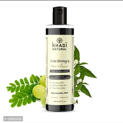 Khadi Natural Amla  Bhringraj Shampoo/Cleanser for Controlling Dandruff  Hair fall | Shampoo for Reducing Scalp Irritation | Paraben  Sulphate-Free | Suitable for All Hair Types, 210ml-thumb0