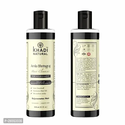 Khadi Natural Amla  Bhringraj Shampoo/Cleanser for Controlling Dandruff  Hair fall | Shampoo for Reducing Scalp Irritation | Paraben  Sulphate-Free | Suitable for All Hair Types, 210ml-thumb4