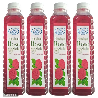 Badrika Pure Natural Himalayan Rose Squash Pack Of 4 (750 ML Each)-thumb0